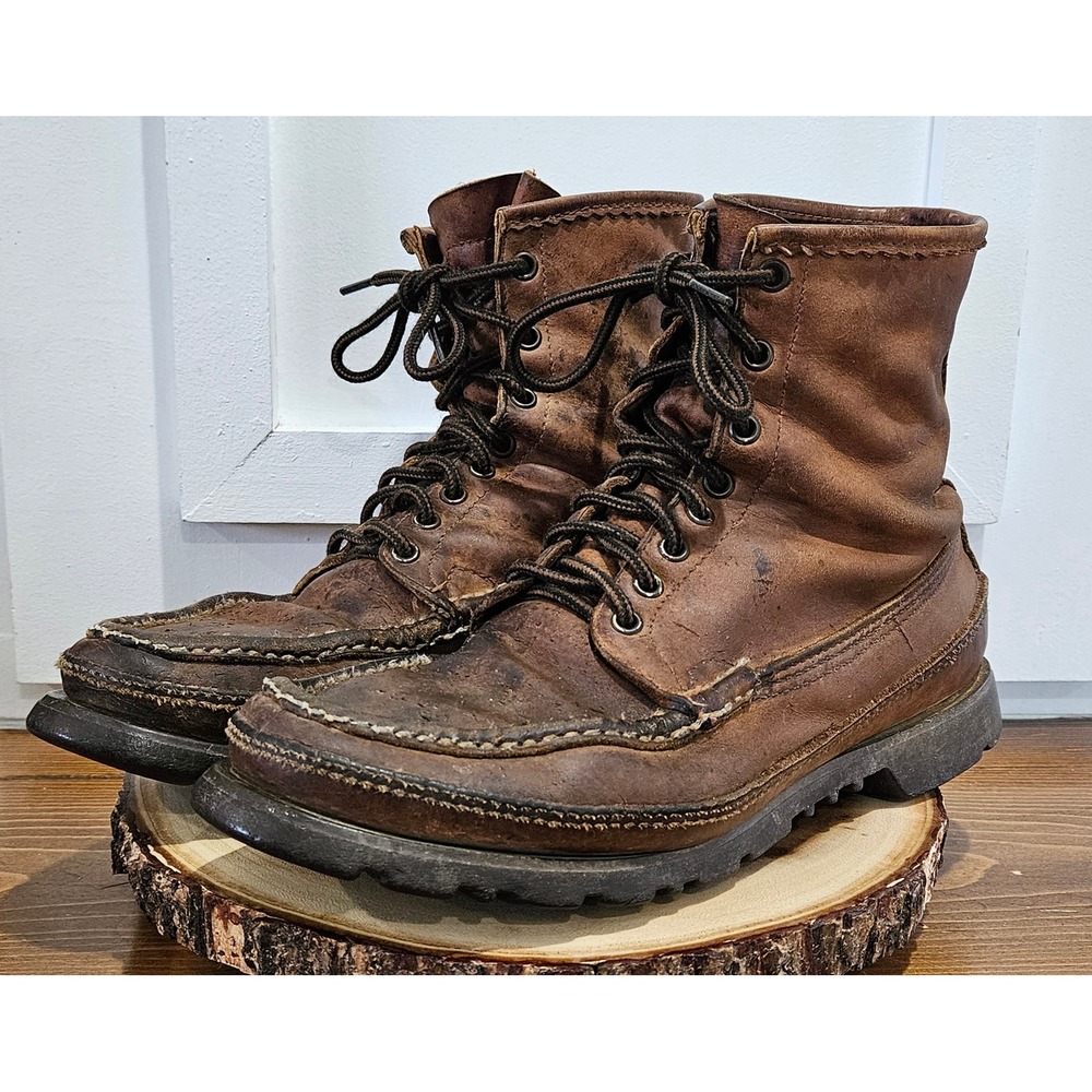 VTG W.C. Russell Moccasin Co Bird Shooter BLUE LABEL 50s 60s Boots Vibram 111/2